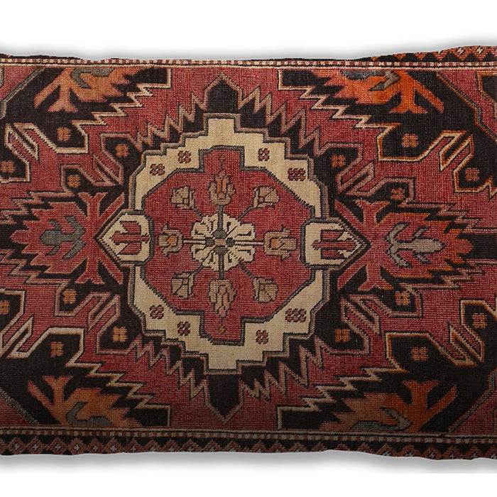 Traditional Classic Rectangular Rust Pink Lumbar Throw Pillow, 13 inch by 19 inch, lbtr3786