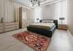 Machine Washable Traditional Rust Pink Rug in a Bedroom, wshtr3786
