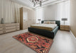 Traditional Rust Pink Medallion Rug in a Bedroom, tr3786