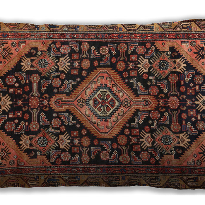 Traditional Classic Rectangular Petra Gold Brown Lumbar Throw Pillow, 13 inch by 19 inch, lbtr3787