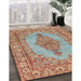 Traditional Sage Green Persian Rug in Family Room, tr3788