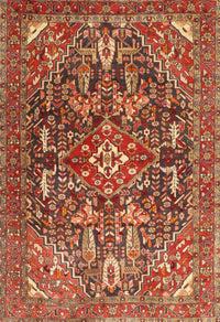 Machine Washable Traditional Bronze Brown Rug, wshtr3789