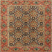 Square Traditional Saffron Red Persian Rug, tr3790