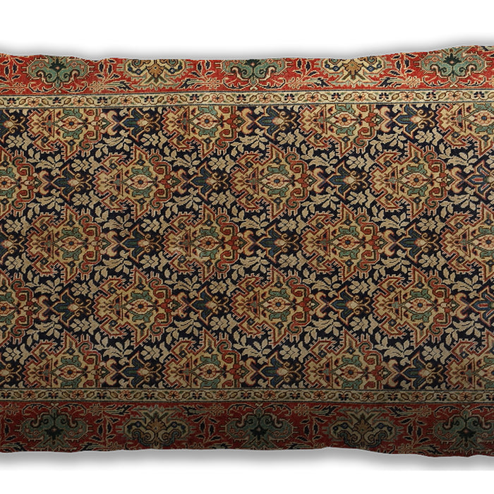 Traditional Classic Rectangular Saffron Red Lumbar Throw Pillow, 13 inch by 19 inch, lbtr3790