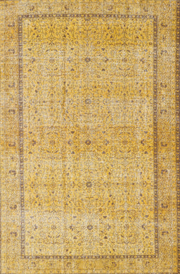 Machine Washable Traditional Chrome Gold Yellow Rug, wshtr3791