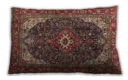 Traditional Classic Rectangular Saffron Red Lumbar Throw Pillow, 13 inch by 19 inch, lbtr3792