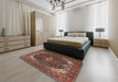 Traditional Saffron Red Medallion Rug in a Bedroom, tr3792