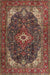 Machine Washable Traditional Saffron Red Rug, wshtr3792