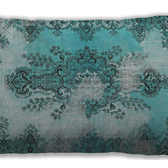 Traditional Classic Rectangular Sea Green Lumbar Throw Pillow, 13 inch by 19 inch, lbtr3793
