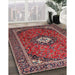 Traditional Rose Purple Medallion Rug in Family Room, tr3794