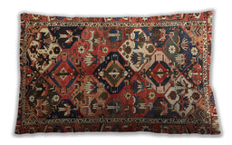 Traditional Classic Rectangular Saffron Red Lumbar Throw Pillow, 13 inch by 19 inch, lbtr3797