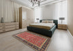 Traditional Saffron Red Persian Rug in a Bedroom, tr3798