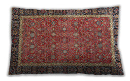 Traditional Classic Rectangular Saffron Red Lumbar Throw Pillow, 13 inch by 19 inch, lbtr3798