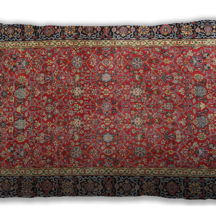 Traditional Classic Rectangular Saffron Red Lumbar Throw Pillow, 13 inch by 19 inch, lbtr3798