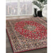 Traditional Saffron Red Persian Rug in Family Room, tr3799