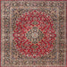 Square Traditional Saffron Red Persian Rug, tr3799