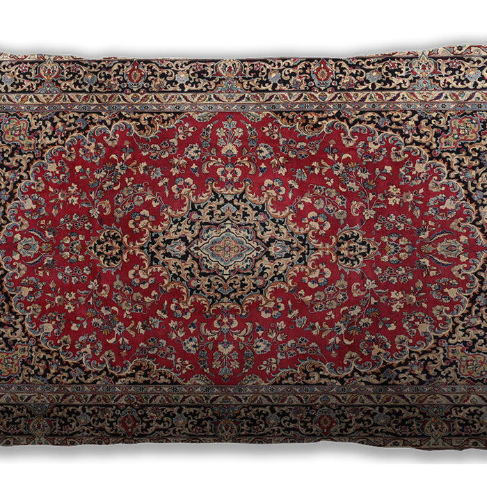 Traditional Classic Rectangular Saffron Red Lumbar Throw Pillow, 13 inch by 19 inch, lbtr3799