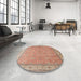 Round Traditional Brown Persian Rug in a Office, tr379