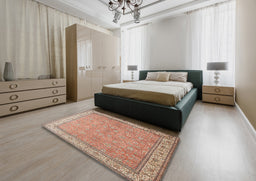 Traditional Brown Persian Rug in a Bedroom, tr379