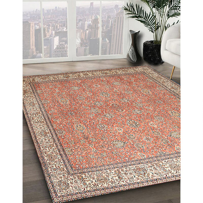 Traditional Brown Persian Rug in Family Room, tr379