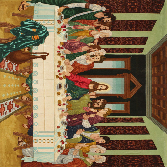 Square Traditional Metallic Gold Persian Rug, tr37