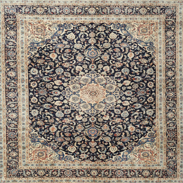 Round Machine Washable Traditional Western Charcoal Gray Rug, wshtr3800