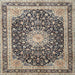 Square Traditional Charcoal Gray Persian Rug, tr3800