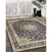 Machine Washable Traditional Western Charcoal Gray Rug in a Family Room, wshtr3800