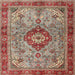 Square Traditional Light French Beige Brown Persian Rug, tr3801