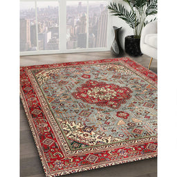 Machine Washable Traditional Light French Beige Brown Rug in a Family Room, wshtr3801