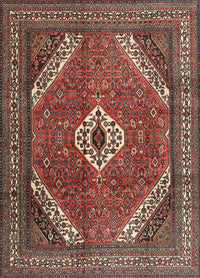 Machine Washable Traditional Saffron Red Rug, wshtr3802