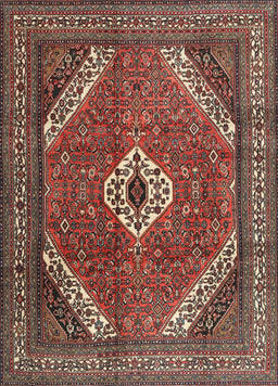 Machine Washable Traditional Saffron Red Rug, wshtr3802