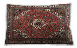 Traditional Classic Rectangular Saffron Red Lumbar Throw Pillow, 13 inch by 19 inch, lbtr3802