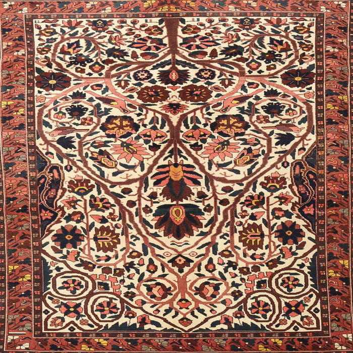 Square Traditional Saffron Red Persian Rug, tr3804