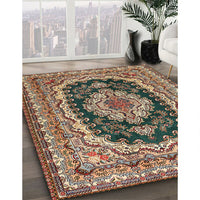 Traditional Reddish Brown Medallion Rug, tr3805