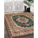 Traditional Reddish Brown Medallion Rug in Family Room, tr3805