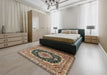 Machine Washable Traditional Sepia Brown Rug in a Bedroom, wshtr3805