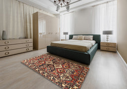 Traditional Brown Persian Rug in a Bedroom, tr3806