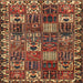 Square Traditional Saffron Red Persian Rug, tr3807