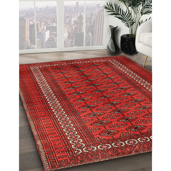 Traditional Red Persian Rug in Family Room, tr3808