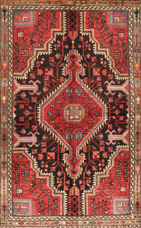 Machine Washable Traditional Rust Pink Rug, wshtr3809