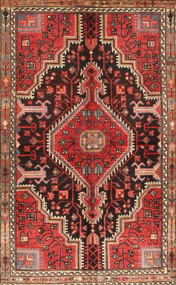 Machine Washable Traditional Rust Pink Rug, wshtr3809