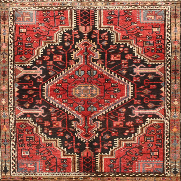 Square Traditional Rust Pink Persian Rug, tr3809