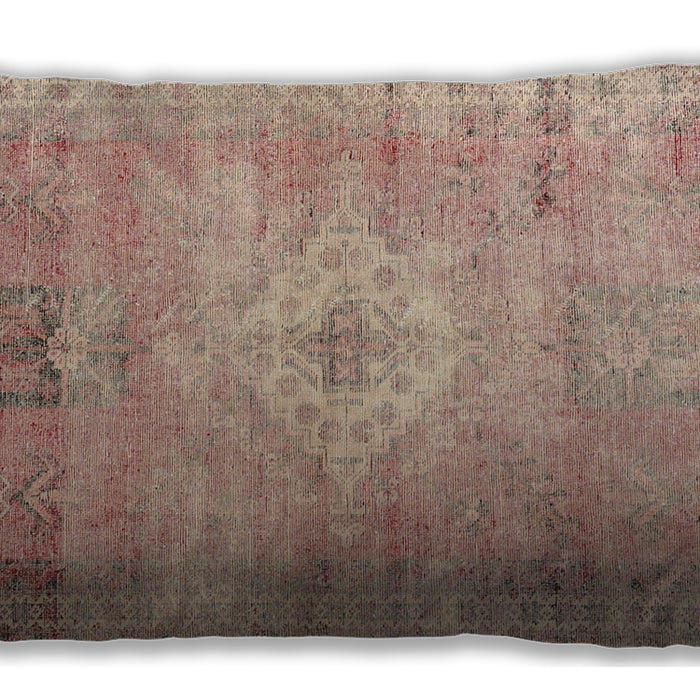 Traditional Classic Rectangular Orange Salmon Pink Lumbar Throw Pillow, 13 inch by 19 inch, lbtr3811