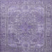 Round Machine Washable Traditional Purple Rug, wshtr3814