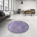 Round Traditional Purple Persian Rug in a Office, tr3814