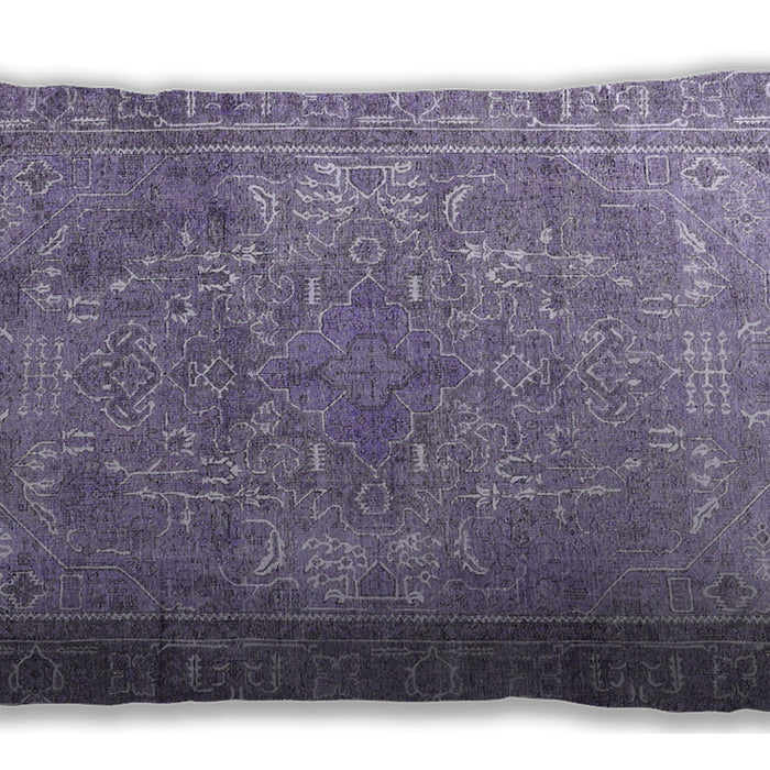 Traditional Classic Rectangular Purple Purple Lumbar Throw Pillow, 13 inch by 19 inch, lbtr3814