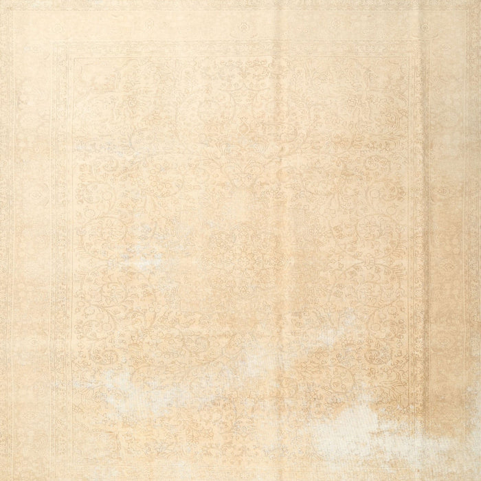 Square Traditional Golden Blonde Gold Persian Rug, tr3815