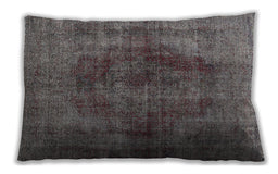 Traditional Classic Rectangular Gray Lumbar Throw Pillow, 13 inch by 19 inch, lbtr3816
