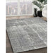 Machine Washable Traditional Grey Gray Rug in a Family Room, wshtr3817